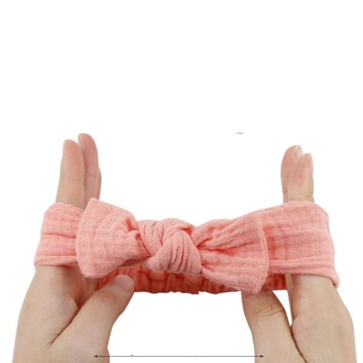 3 db-os rugalmas fejpánt szett lányoknak, masnival, 3-36 hónapos baba, pasztell rózsaszín