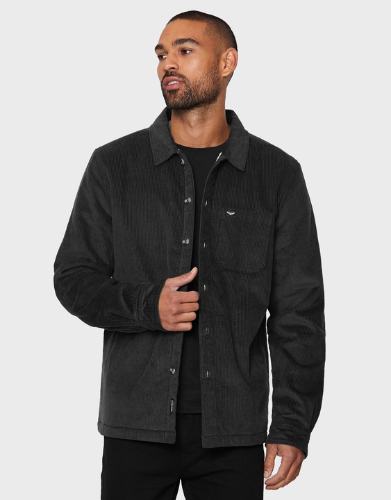 Threadbare, Camasa din reiat Mercer 2589, Negru, S