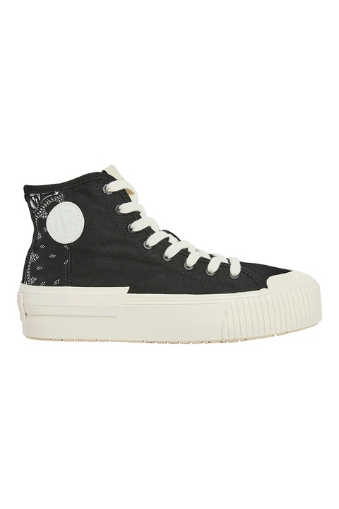 Pepe Jeans London, Tenisi mid-high cu logo, Negru