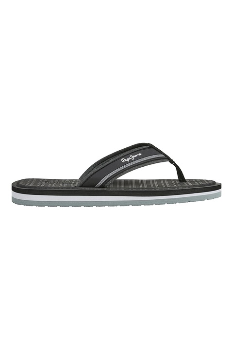 Pepe Jeans London, Papuci flip-flop cu logo, Negru
