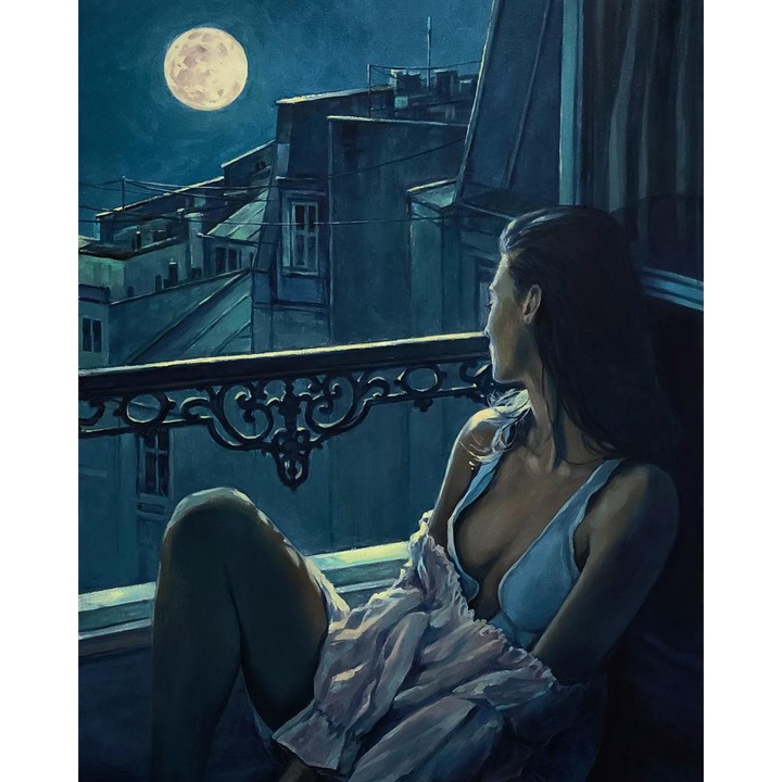 Рисуване по номера ITA ART, Пеперудена луна, 40х50см, Многоцветен