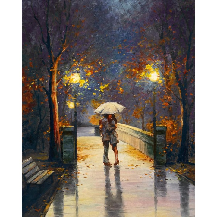 Рисуване по номера ITA ART, В тишината на есенния дъжд, 40х50см, Многоцветен