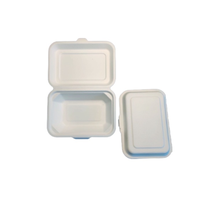 Set 50 buc Caserola din fibra lemnoasa, alb cu 1 compartiment