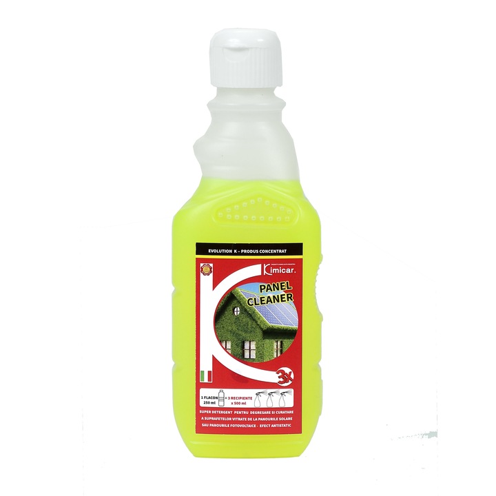 Detergent special pentru degresare si curatare panouri solare sau fotovoltaice, cu efect antistatic | Panel Cleaner – 250 ml