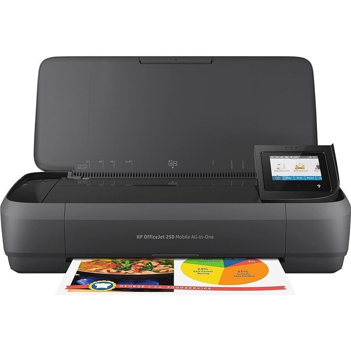 Imprimanta multifunctionala inkjet color HP 250 Mobile, A4, ADF, USB 2.0, Wi-Fi, Bluetooth, 10 ppm negru, 10 ppm color