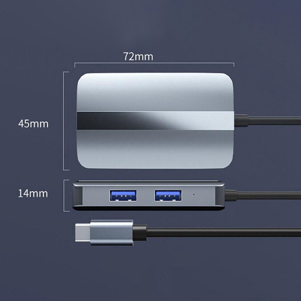 Adaptor multifunctional 5 in 1 USB-C la USB Techstar® CYC5IN1B, 1 x USB ...