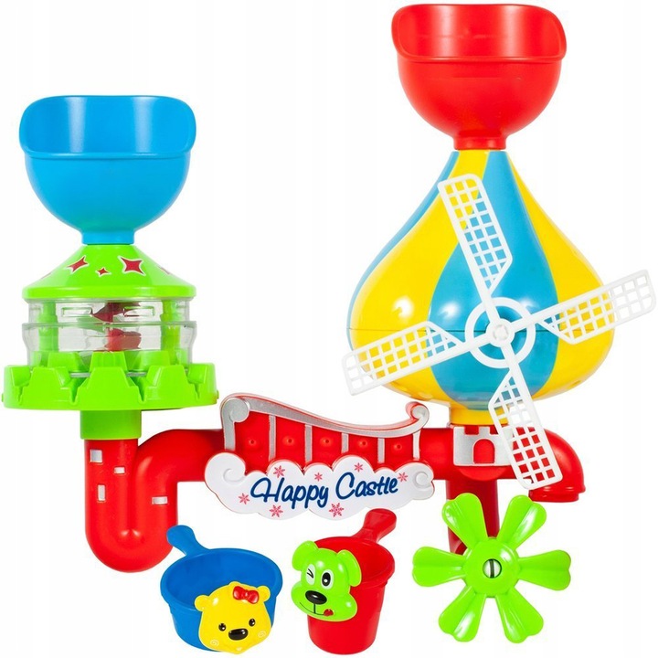 Interaktív fürdőjáték, Zola®, szélmalom modell, tapadókorongok, 23x11x24 cm, tarka