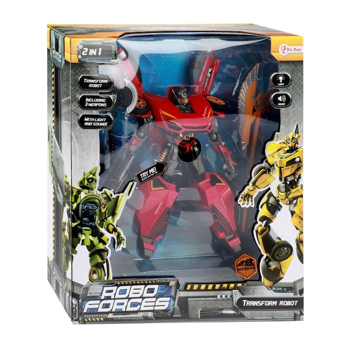 Robot Transformers 2 az 1-ben Roboforces, Toi-Toys, 19 cm, piros