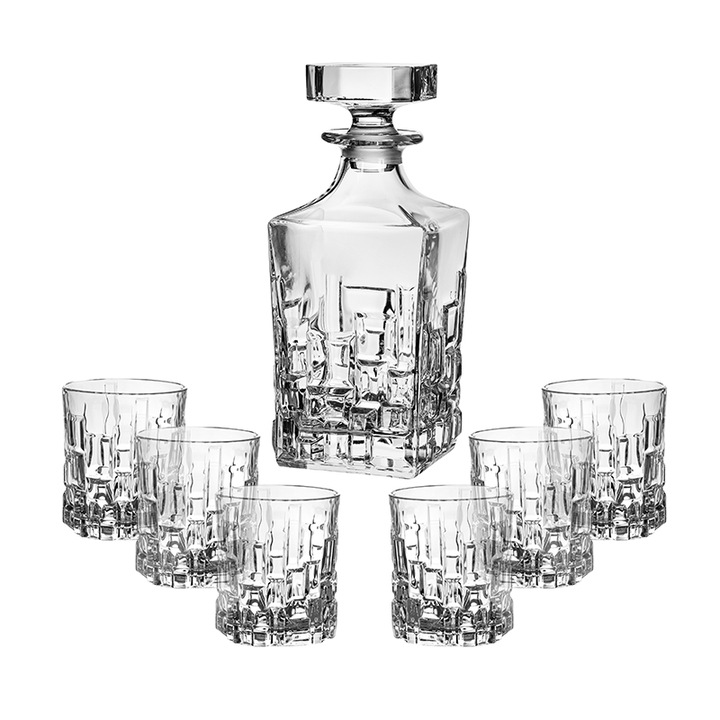 Комплект за уискаи Димс-92 ETNA, Бутилка и 6 броя чаши