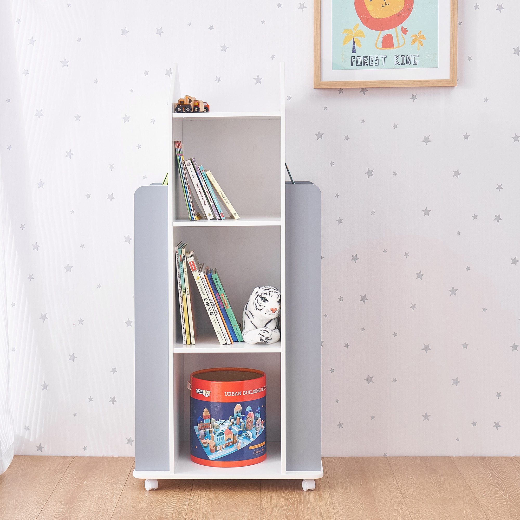 Organizator pentru copii GINGER HOME, rotativ 360°, alb, gri - eMAG.ro