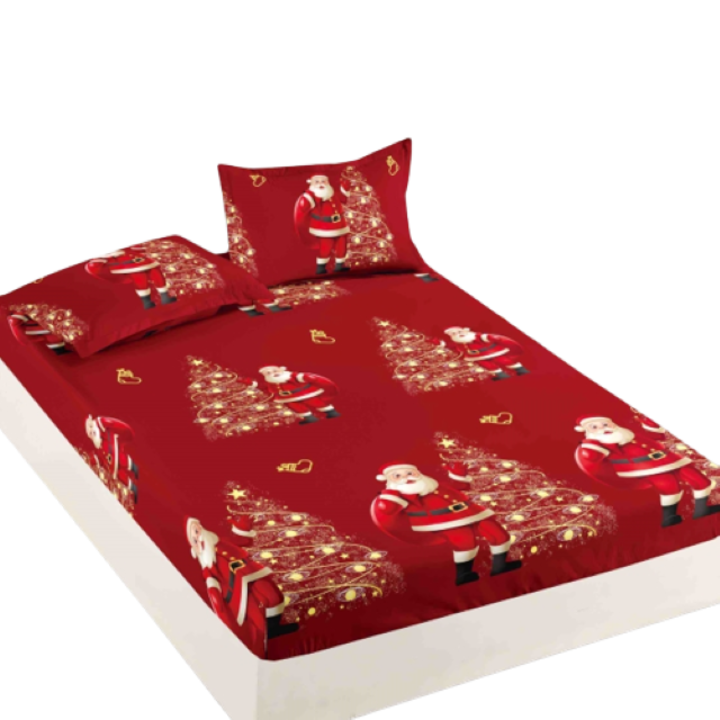 Калъфка за легло и 2 калъфки, Jojo Home, Finet, 2 души, 3 части, Santa Claus, 160x200см, Многоцветен