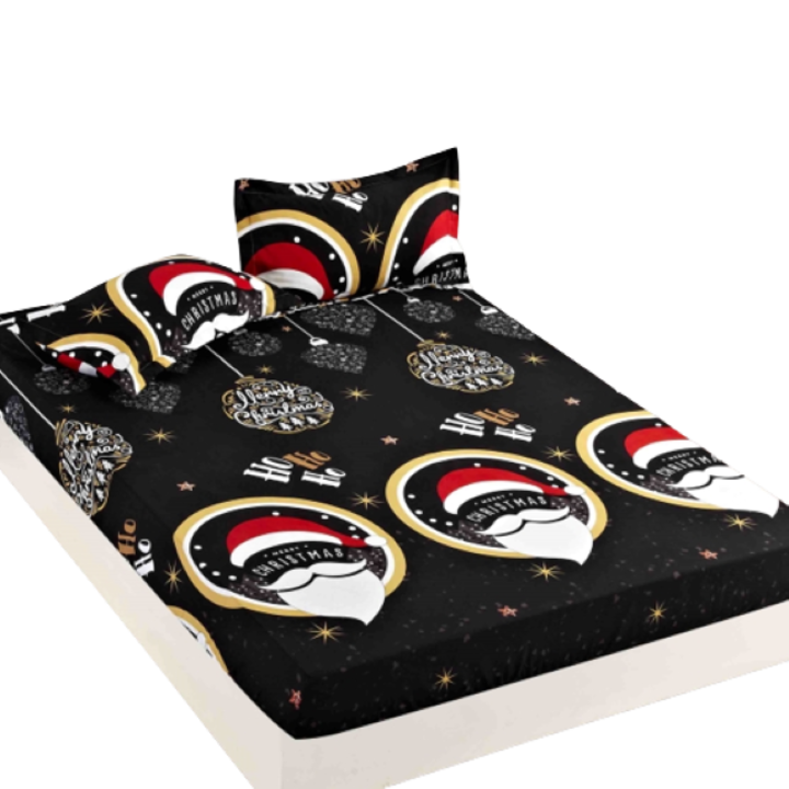 Калъфка за легло и 2 калъфки, Jojo Home, Finet, 2 лица, 3 части, Весела Коледа, 160x200см, Многоцветен
