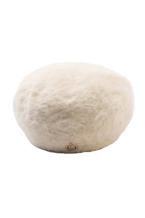 Bereta dama, model calduros captusit la interior, accesoriu delicat, tematica winter queen, marime universala, bej, EFAYN