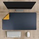 Mousepad XXL pentru protectie birou, din piele pu, impermeabil, cu doua fete Albastru/Galben, 80x40cm