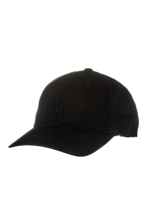 Levi's, Регулируема шапка Headline Flexfit с бродирано лого, Черни