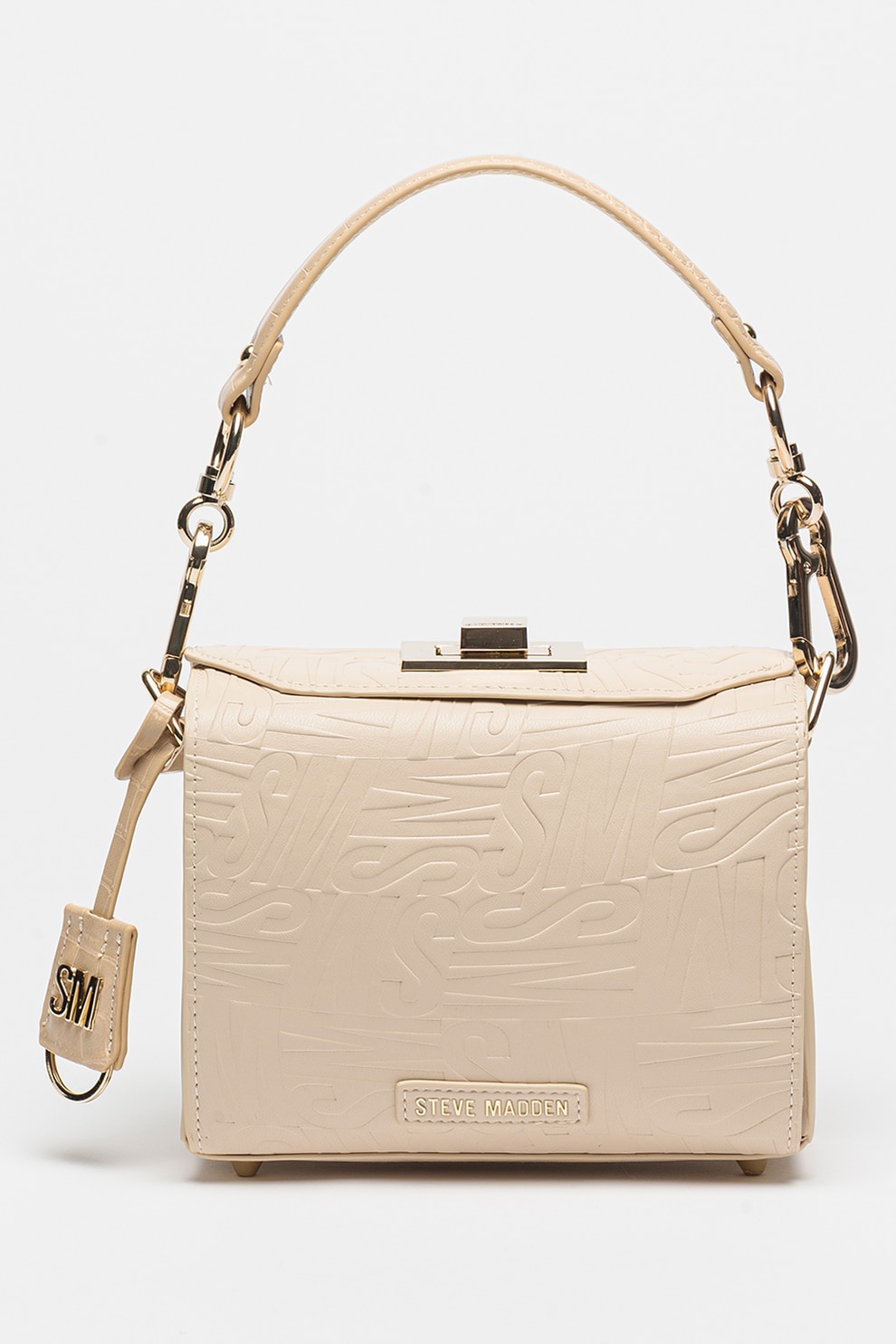 ●STACY G Steve Madden, Geanta crossbody cu model stantat Blocks, Bej