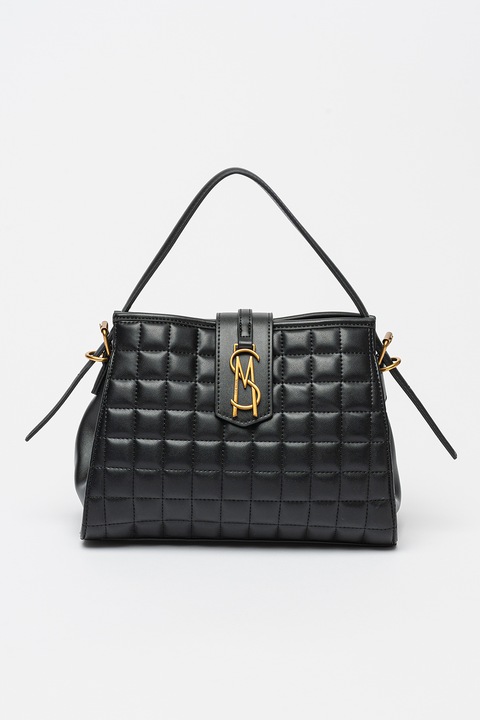 Steve Madden, Капитонирана чанта Zuhri от еко кожа, Черен