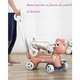 Balansoar 3 in 1 Nichiduta Garden Lovely Unicorn Pink transformabil in vehicul fara pedale cu maner parental, roti EVA, centuri de siguranta, jucarie muzicala, spatar si bara de siguranta detasabile