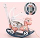Balansoar 3 in 1 Nichiduta Garden Lovely Unicorn Pink transformabil in vehicul fara pedale cu maner parental, roti EVA, centuri de siguranta, jucarie muzicala, spatar si bara de siguranta detasabile