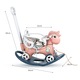 Balansoar 3 in 1 Nichiduta Garden Lovely Unicorn Pink transformabil in vehicul fara pedale cu maner parental, roti EVA, centuri de siguranta, jucarie muzicala, spatar si bara de siguranta detasabile