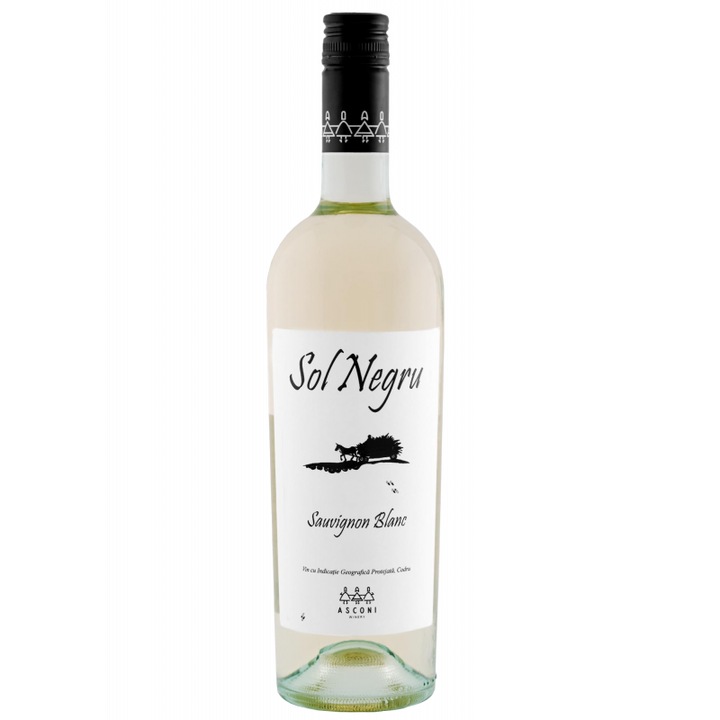 Бяло вино Asconi Sol Negru Sauvignon Blanc, Совиньон Блан, Молдова, 750 мл