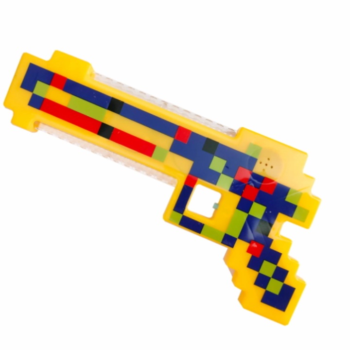 Arma de jucarie, Minecraft, 29 x 14 cm, Lumini si sunete, Multicolor