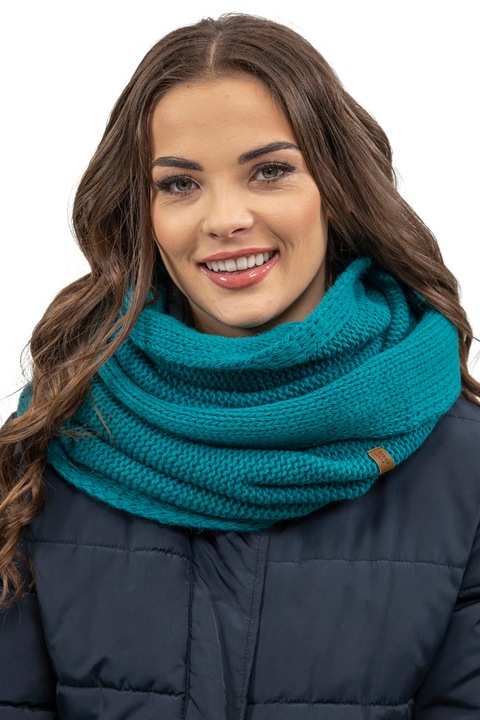 Esarfa dama, de iarna, Vivisence, 7103s, Turcoaz inchis, marime unica