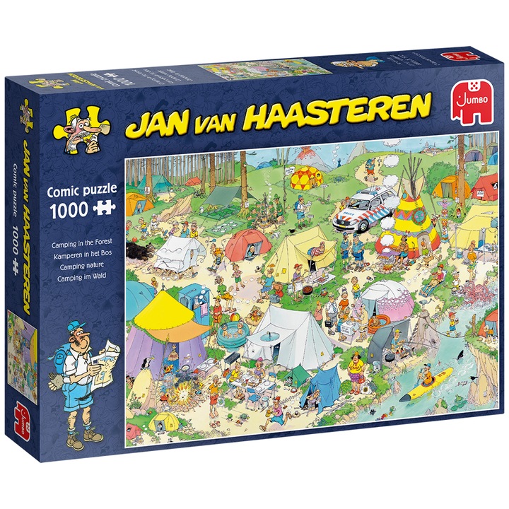 Jumbo - Пъзел Jan van Haasteren: Къмпинг в гората II - 1000 части