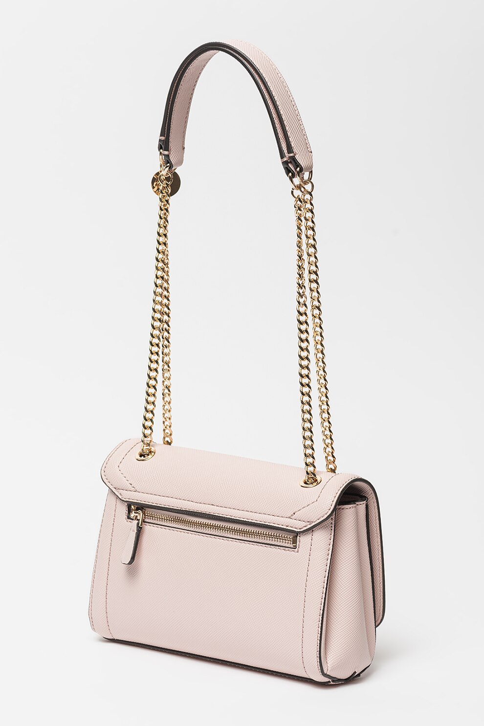 Guess, Geanta texturata cu bareta de umar Noelle, Roz pastel - eMAG.ro