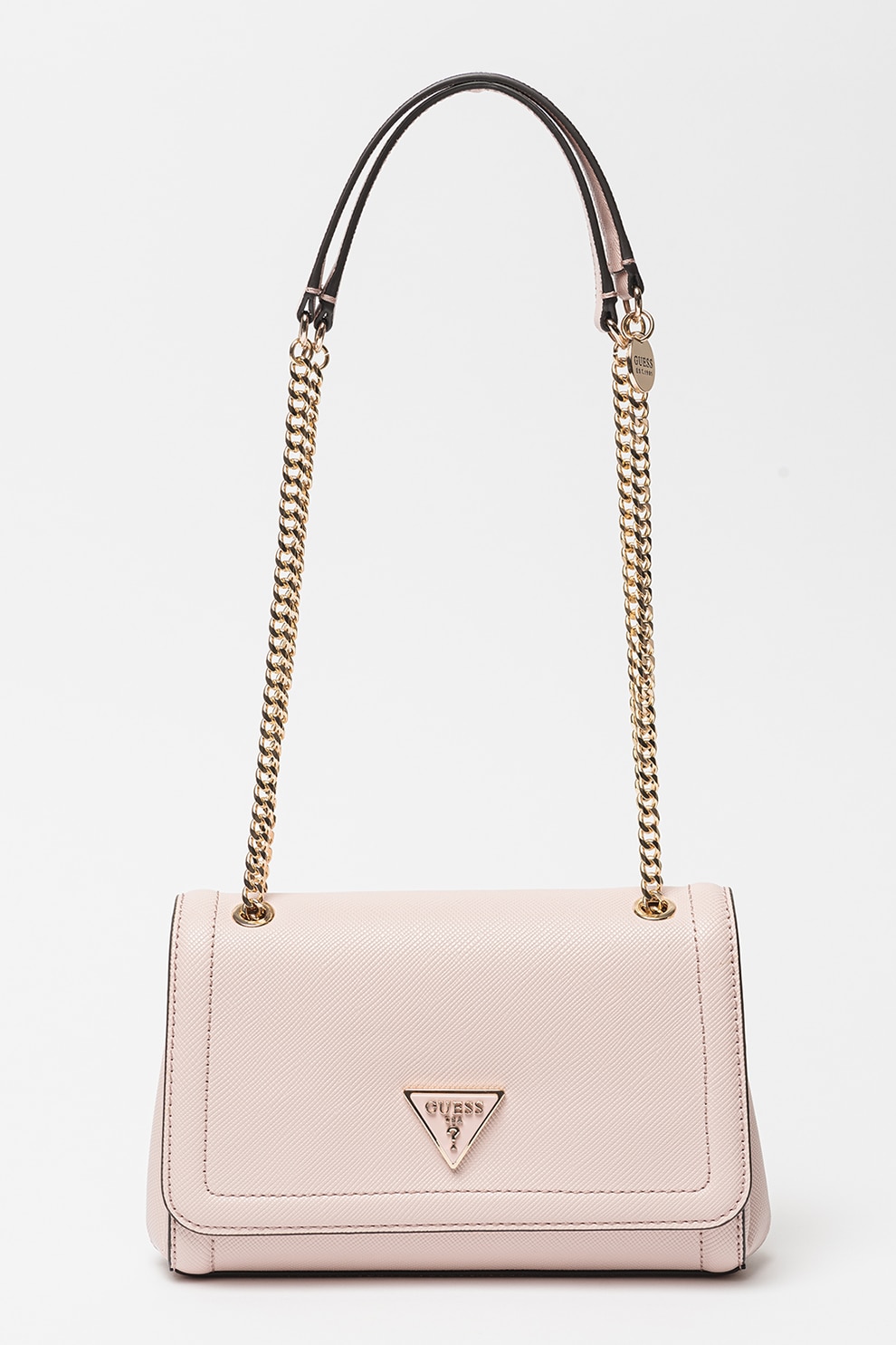 Guess, Geanta texturata cu bareta de umar Noelle, Roz pastel - eMAG.ro