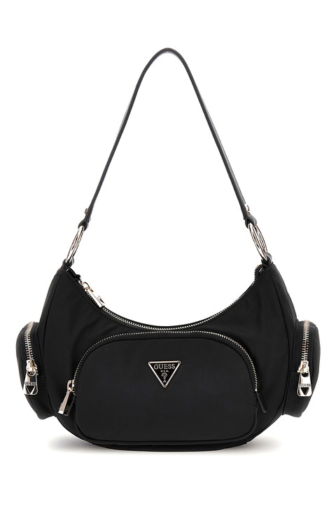 Guess, Чанта Baguette Gemma с лого, Черен