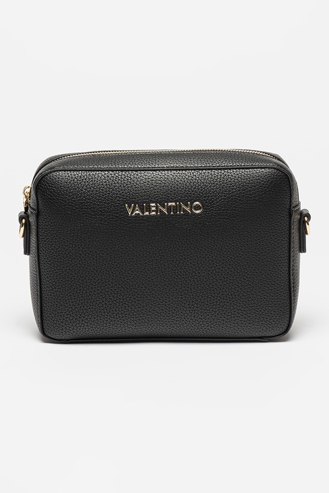Valentino Bags, Чанта през рамо Alexia от еко кожа с метално лого, Черен