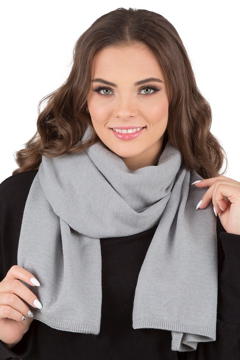 Esarfa dama, de iarna, Vivisence, 7102, Gri deschis, marime unica