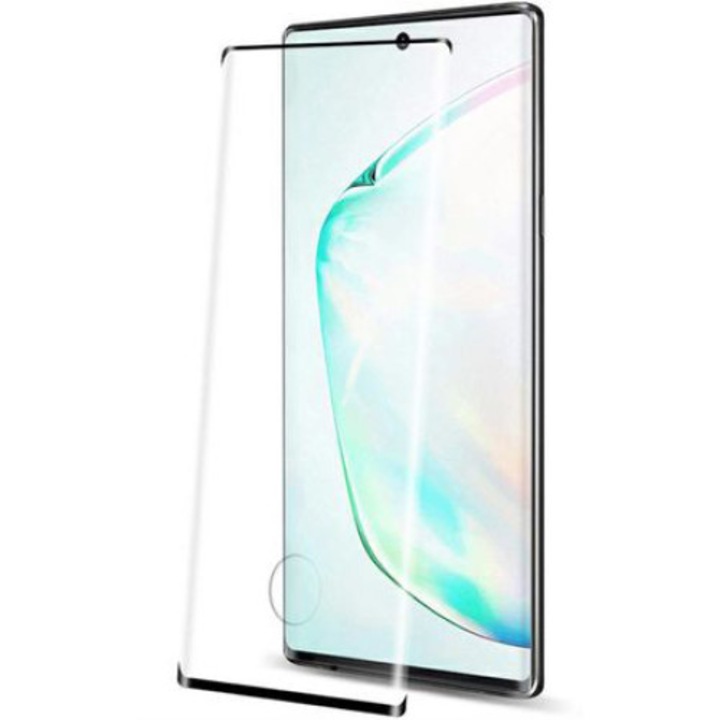 Стъклен протектор, съвместимо с Samsung Galaxy Note 10 +/Note 10 Plus, 9H закалено стъкло, черно