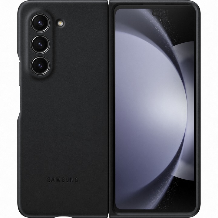 Защитен панел за Samsung Galaxy Z Fold5 F946, калъф от еко кожа, Elite Armor, U541, сив