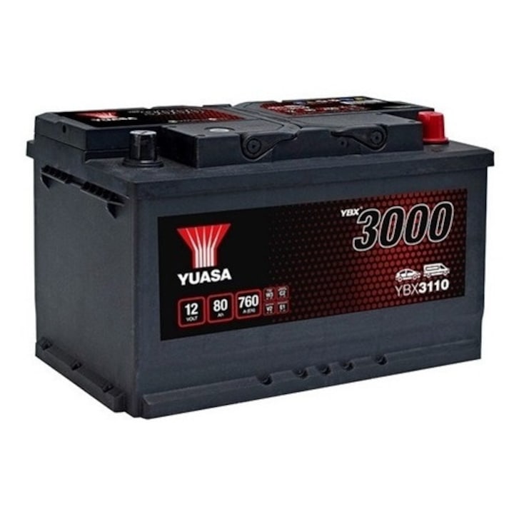 Акумулатор Yuasa, YBX3000,80Ah, 760A, R+