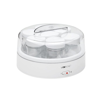 Aparat de preparat iaurt Clatronic JM3344, 1,1 litri, pahare din sticla, Capac Transparent, Alb Aparat de preparat iaurt Clatronic JM3344, 1,1 litri, pahare din sticla, Capac Transparent, Alb