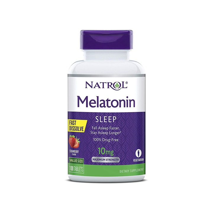 Supliment alimentar, Natrol, Melatonin 10mg - Fast Dissolve, 60 tablete