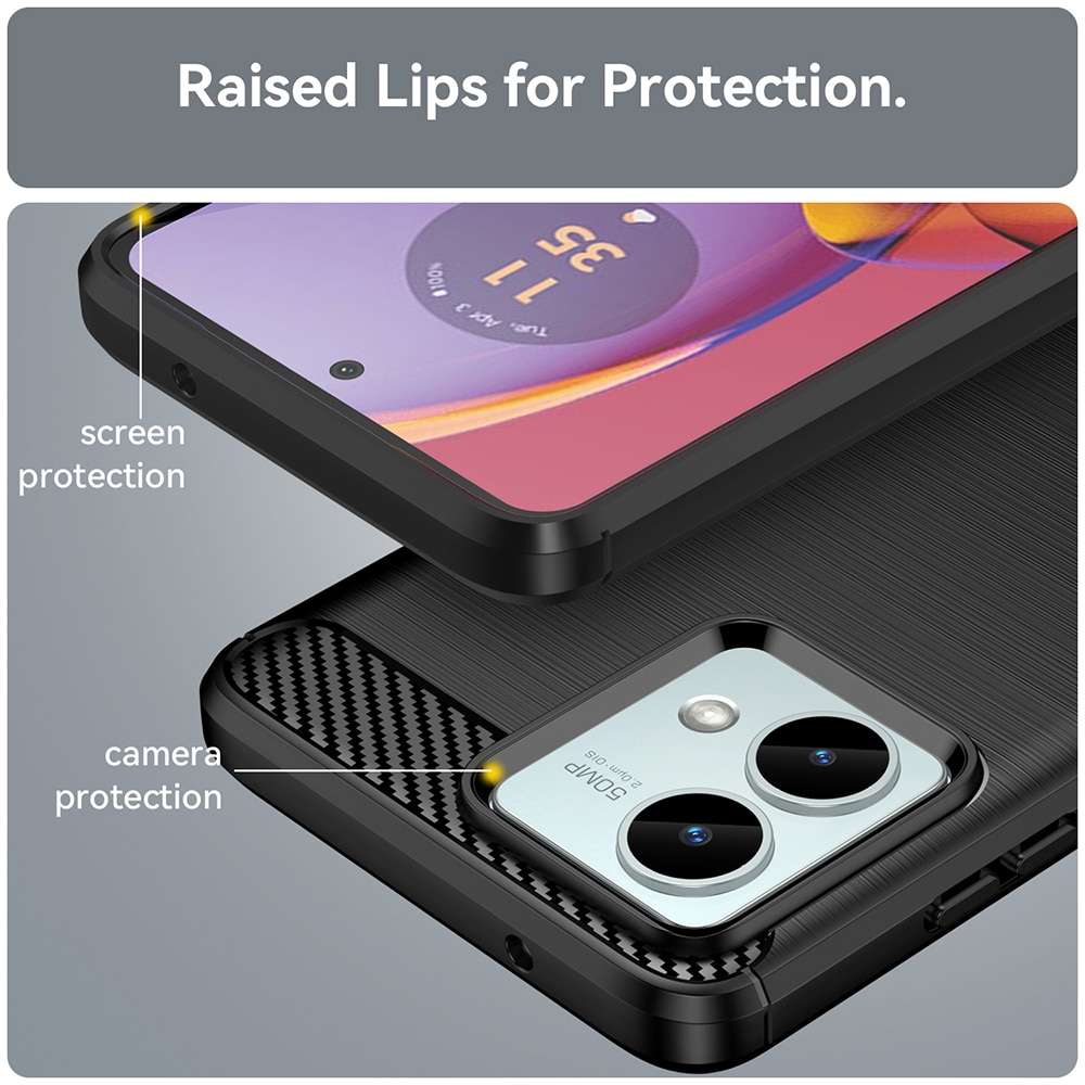 Husa pentru Motorola Moto G84, Accesorio Carbon Silicone, Black