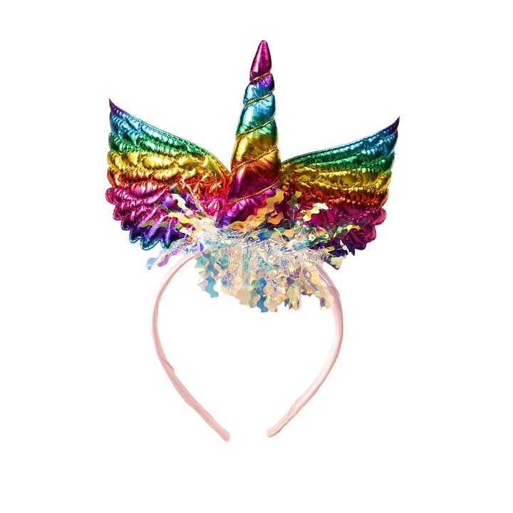 Bentita pentru fetite, unicorn, multicolor, 7 ani