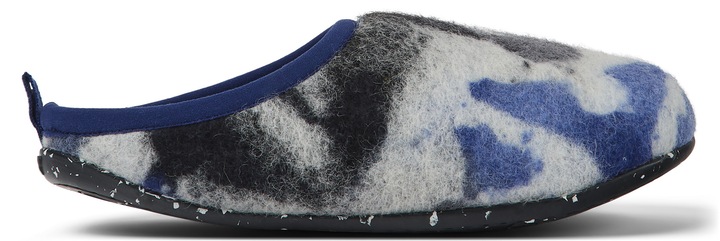 Camper, Papuci de casa din lana 1617, Alb/Negru/Albastru, 35