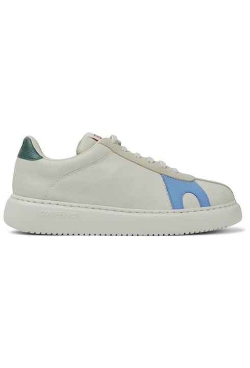 Camper, Pantofi sport de piele K21 Twins, Alb/Verde/Albastru deschis