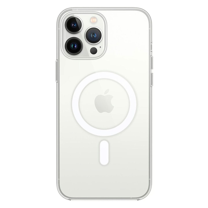 Színes MagSafe Pro védőtok Apple iPhone 13 Pro Max telefonhoz, Szilikon TPU, Ultra Safe Camera, Optim Solution, Átlátszó