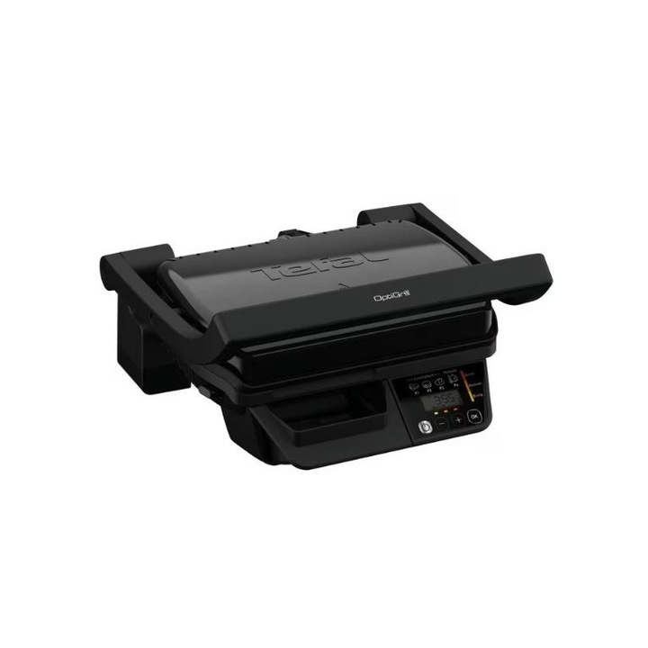 Електрическа скара Tefal OptiGrill GC7P0810, 2000 W, 3 автоматични програми, незалепващи плочи за скара 30 x 20 cm