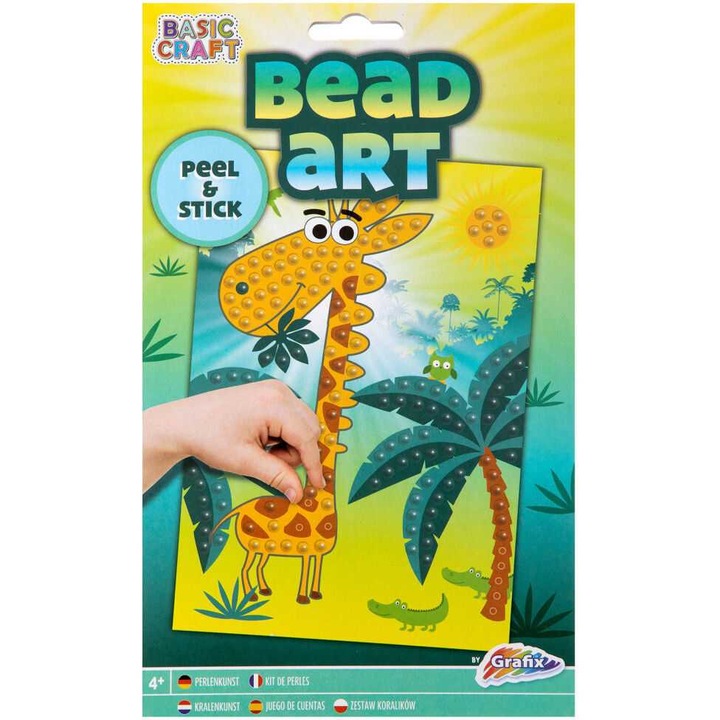 Set creativ Mozaic Bead Art 25x15 cm, Grafix, Galben