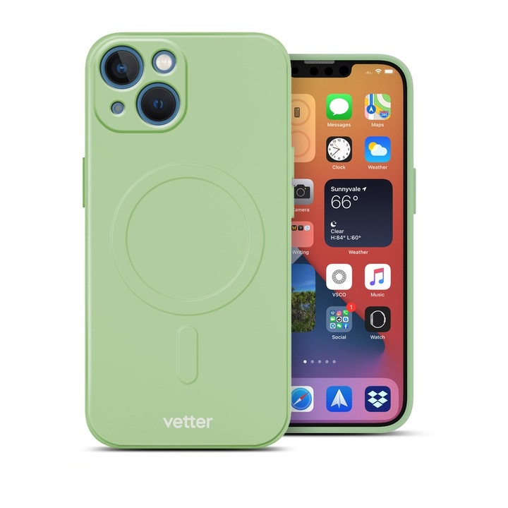 Husa pentru iPhone 13 Vetter soft pro ultra magsafe mint green