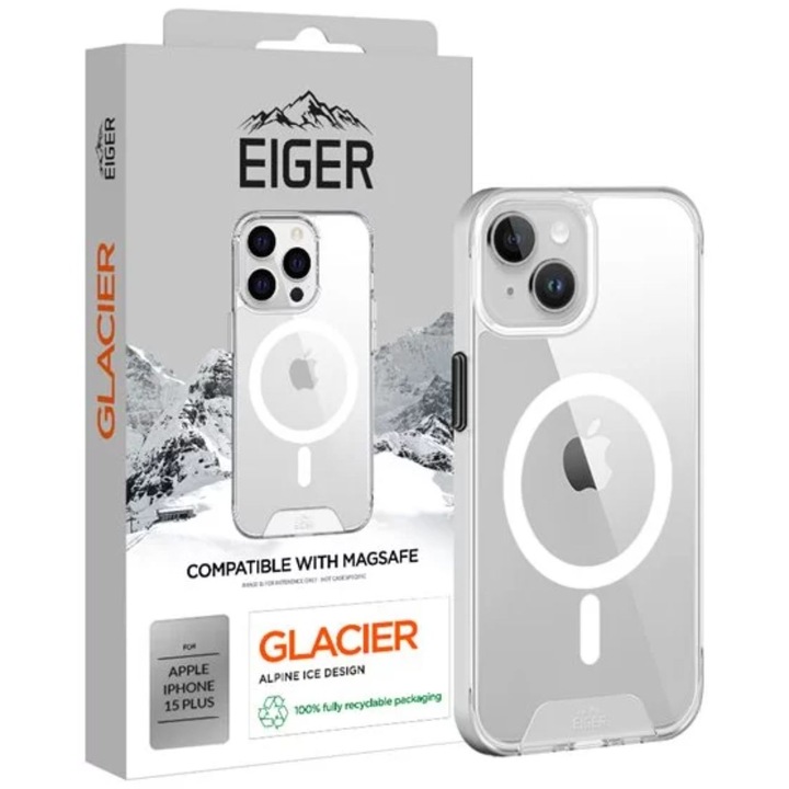 Калъф Eiger Glacier Magsafe, съвместим с iPhone 15 Plus Clear