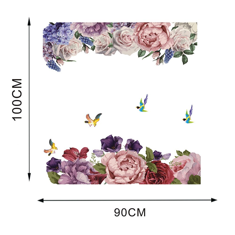 Set Stikere decorative, Model Bujori, PVC, 100 x 90cm, Multicolor - eMAG.ro
