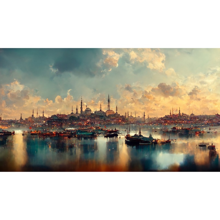 Tablou Canvas 70 x 140 Pisaj Acuarela Turcia