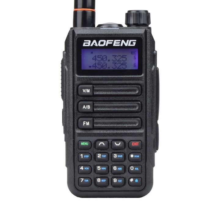 Hordozható adó-vevő állomás, Baofeng UV-16 Pro V1, vízállóság IP68, teljesítmény 10W, walkie talkie, Fekete